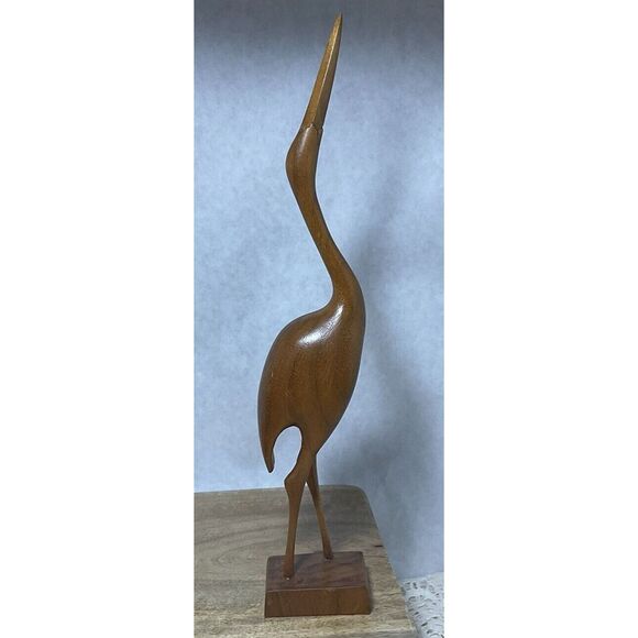 Hard Carved Set Of 3 Wooden Cranes- By Alabama Maker "bw" - Picture 3 of 4